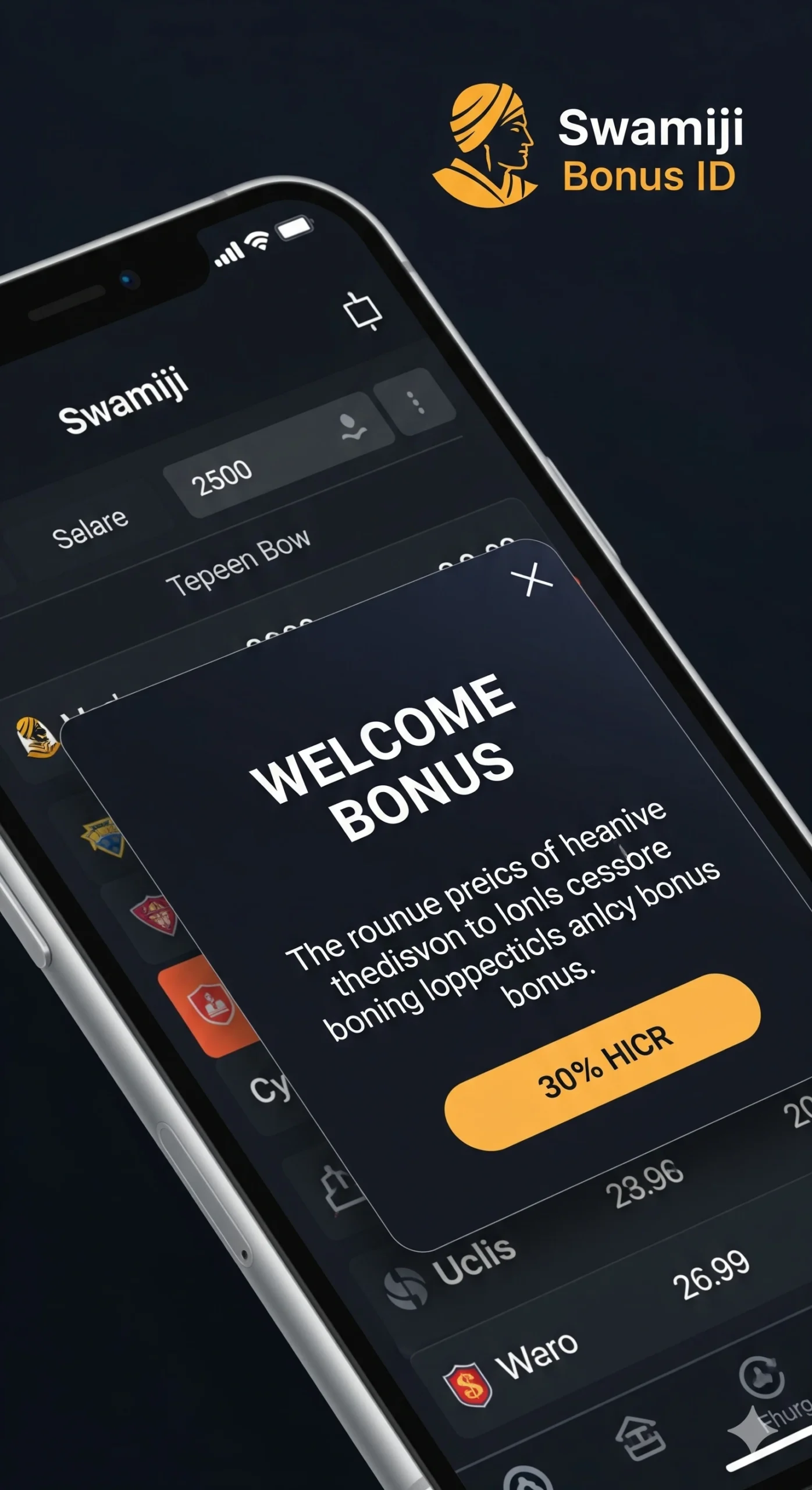 Swamiji Bonus ID welcome bonus with logo