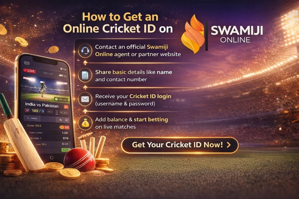 Step-by-step process to get an Online Cricket ID on Swamiji Online with live cricket betting platform