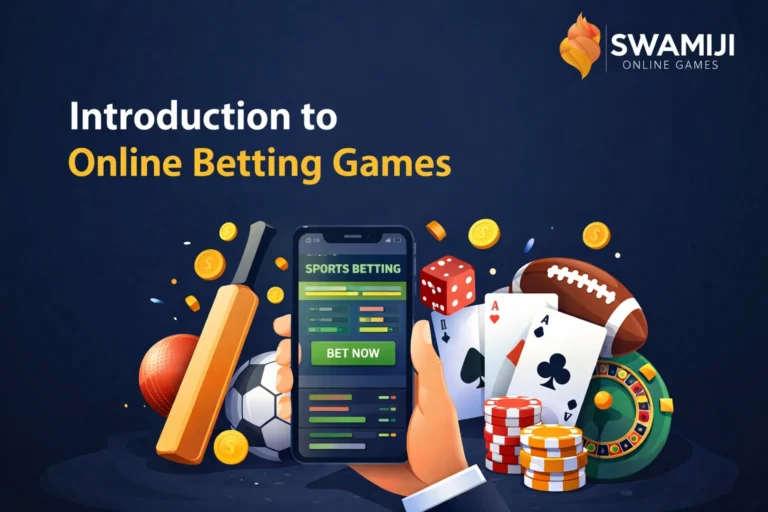 Introduction to online betting games on Swamiji with sports betting, casino games, and mobile betting interface